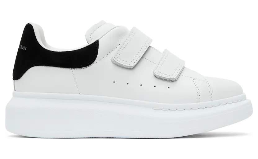 Alexander McQueen Kids White & Pink Oversized Velcro Sneakers (687070WHX12)
