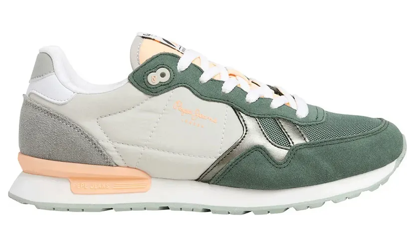 Pepe Jeans PèPè sneaker Lichtgrijs / Spar / Pastelgroen / Wit (PLS40038-674)