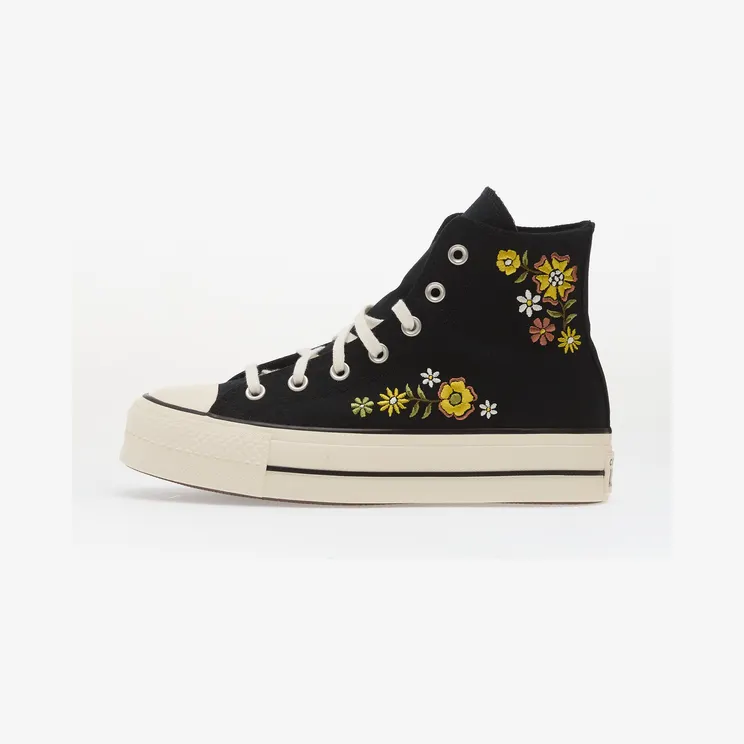 Sneakers Chuck Taylor All Star Lift Embroidered Flowers – Converse Black/ Egret/ Bright Outlook (A16864C)