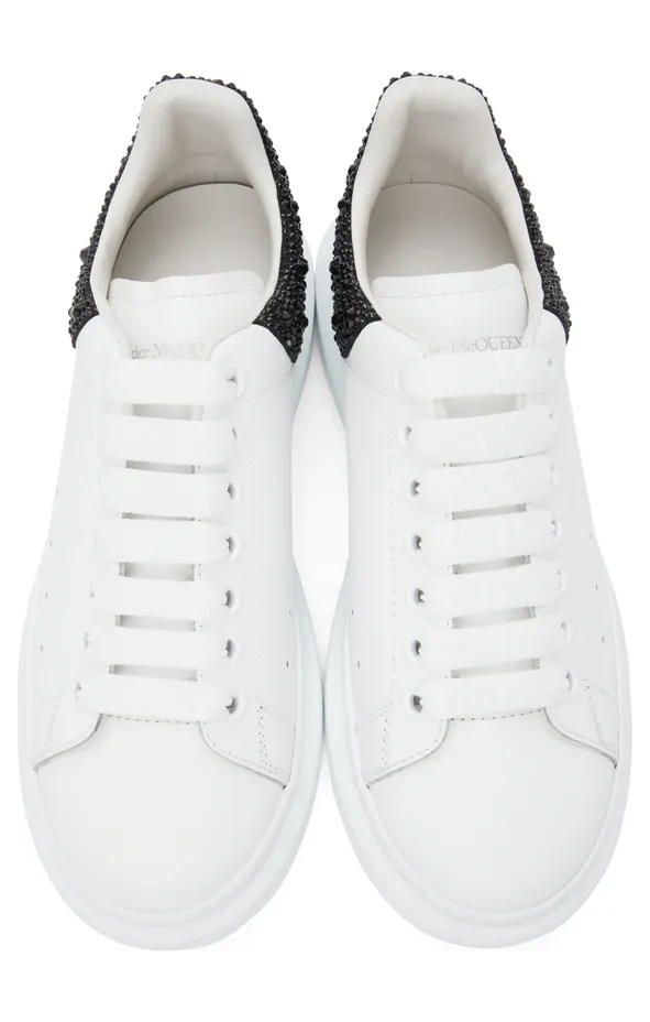 Alexander McQueen White & Black Embellished Oversized Sneakers (662654WIA4U) (5)