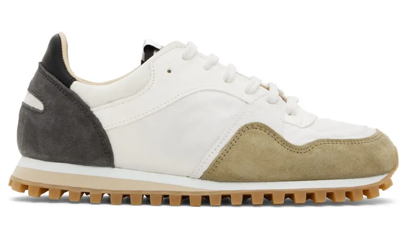 Spalwart White & Khaki Marathon Trail Low Mix Sneakers (97037760640)