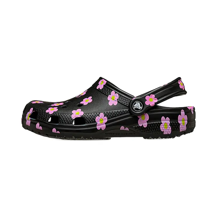 Crocs Flower Classic Clog GS “Black / Pink” (212670-001)