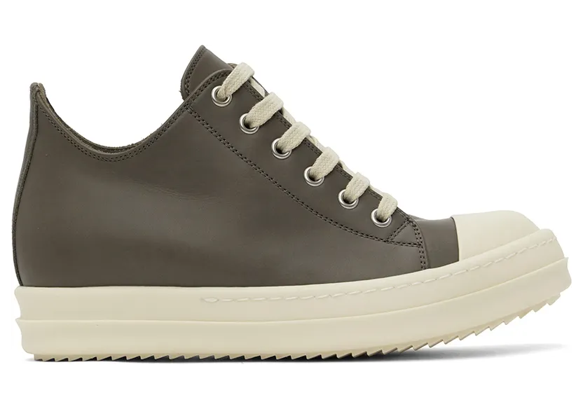 Rick Owens Gray Full Grain Low Sneakers (RP02B6891 LCG)