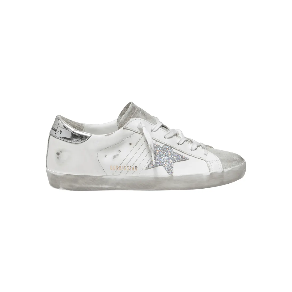 Golden Goose Super-Star White SIlver Metallic Glitter (GWF00101.F005352.10268)