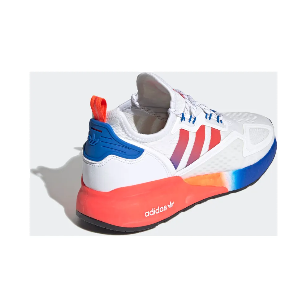 adidas ZX 2K Boost White Solar Red Blue Cloud White/Solar Red/Blue (FV9996)
