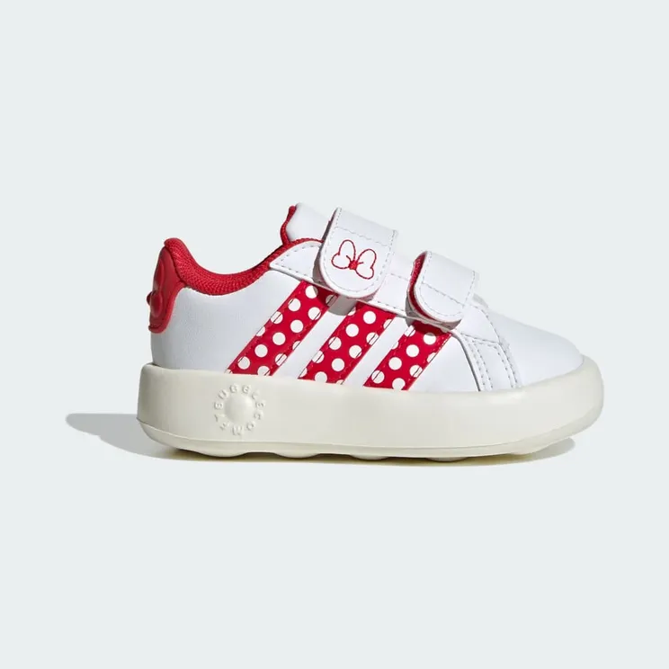 adidas Disney Minnie Mouse Grand Court Shoes Infants “Cloud White / Pure Ruby / Off White” (KI9528)