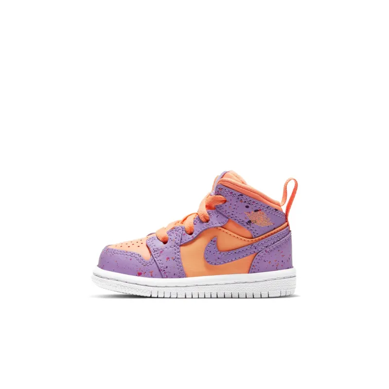 Jordan 1 Mid Paint Splatter Orange Purple (TD) Orange Pulse/Laser Crimson-Voltage Purple-Atomic Violet (AV5172-800)
