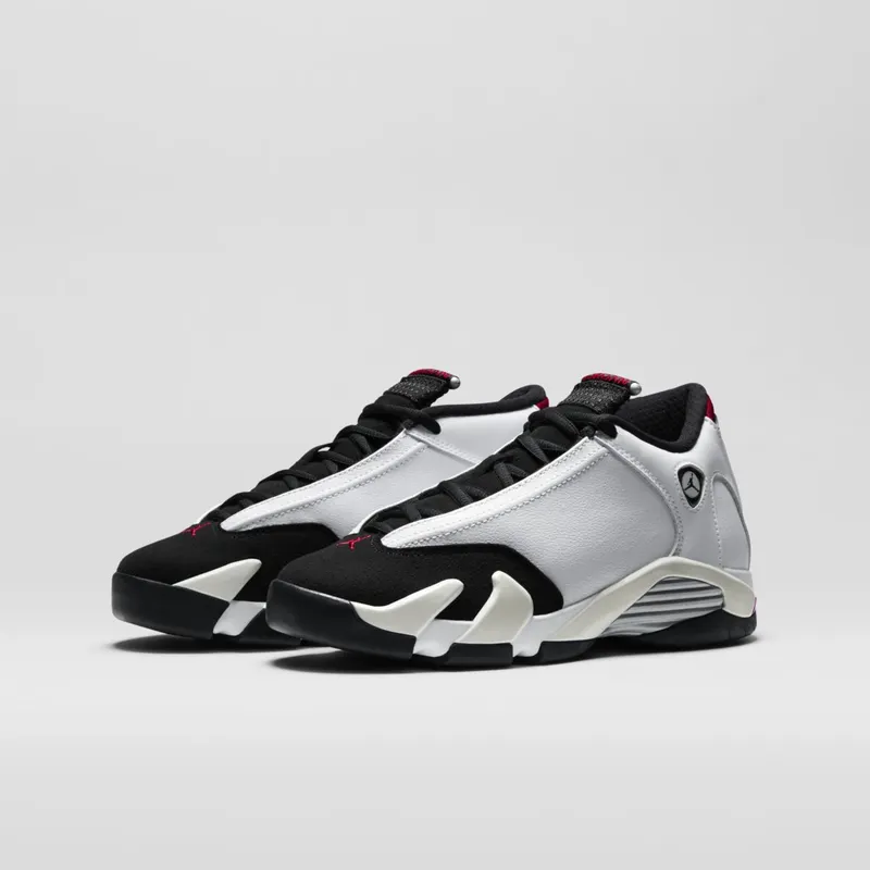Jordan 14 Retro Black Toe 2014 (GS) White/Black/Varsity Red (654963-102)