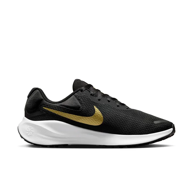 Nike Revolution 7 Black White Metallic Gold (FZ6829-002)