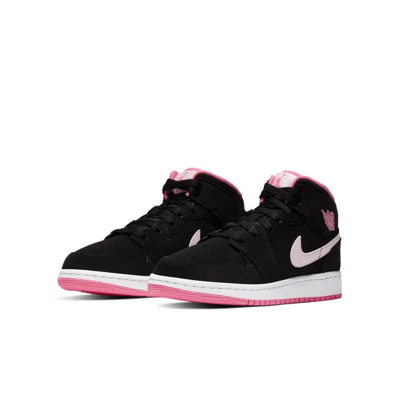 Jordan 1 Mid Black Digital Pink (GS) Black/Digital Pink-White-Pink Foam (555112-066)