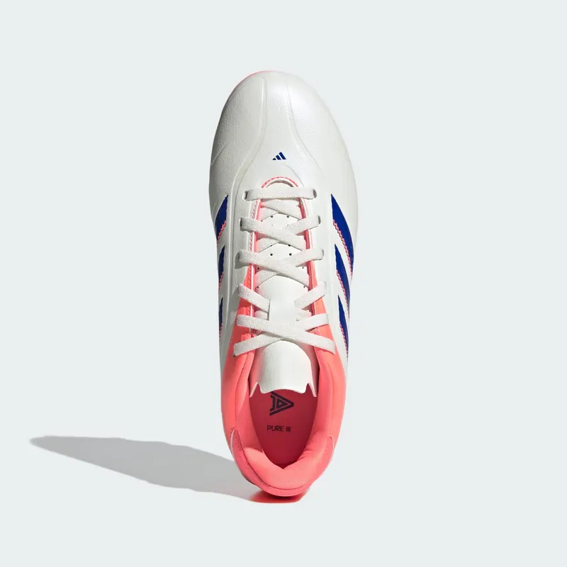 adidas Copa Pure 3 Club Firm/multi-ground Boots Kids “Off White / Lucid Blue / Signal Coral” (JR2907)