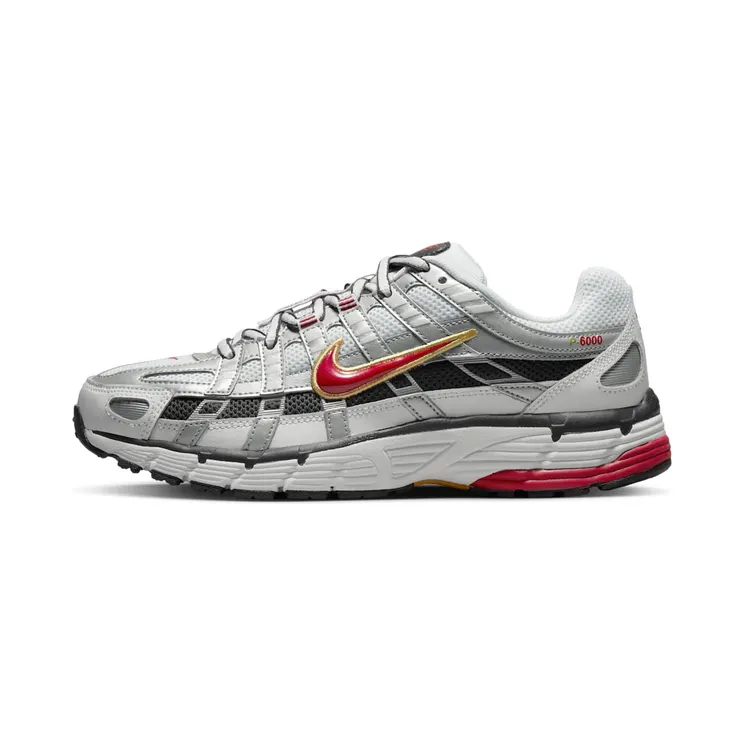 Nike P-6000 White Gold Red (W) “White / Metallic Platinum / Dark Charcoal / Varsity Red” (BV1021-101)