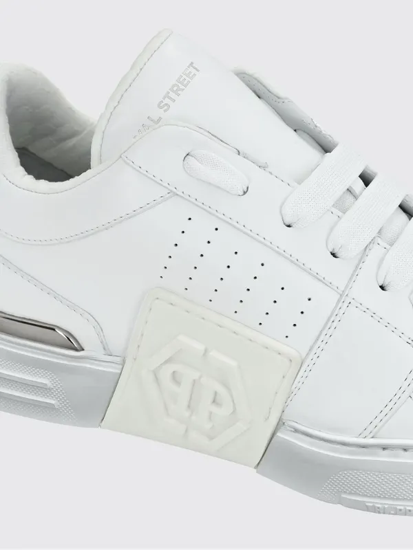 Philipp plein Royal Street Smooth Leather Sneakers with Hexagon Logo White (FACSUSC0503PCO008N01) (2)
