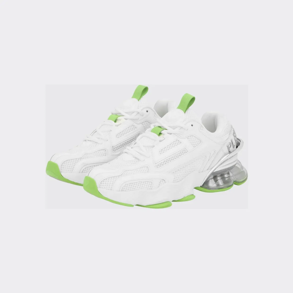 Plein Sport Runner PS Thunder Mix Low-Top Mesh Sneakers with Notched Sole White (SAESUSC0750STE003N0105)