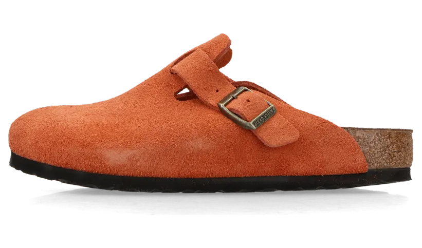 Birkenstock Boston Suede Leather Dark Rust