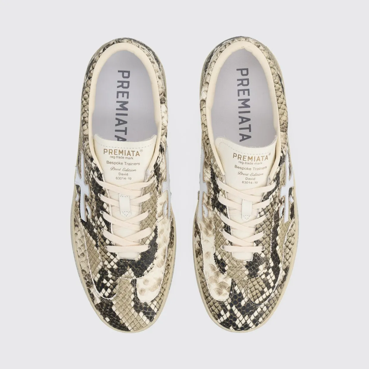 Premiata David Python-Print Leather Sneakers with Contrast Logo Multicolor (DAVIDD8099) (3)