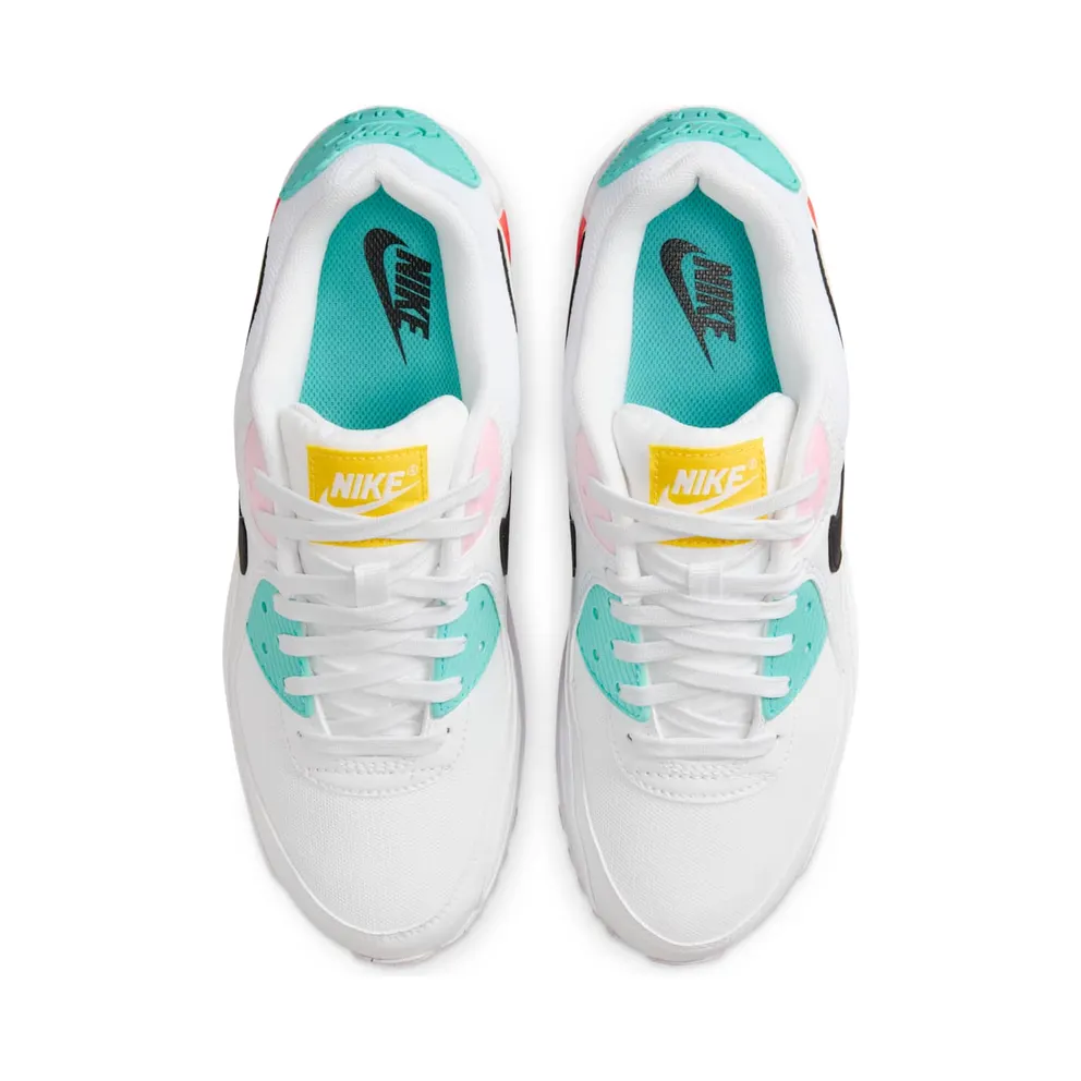 Nike Air Max 90 “White / Black / Pink Foam / Bright Crimson” (FZ3622-100)