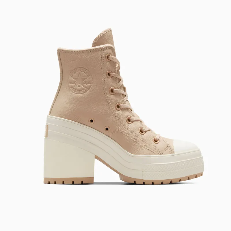 Converse Chuck 70 De Luxe Heel Platform Weatherized Leather Warm Quarry/Warm Quarry/Egret (A12345C)