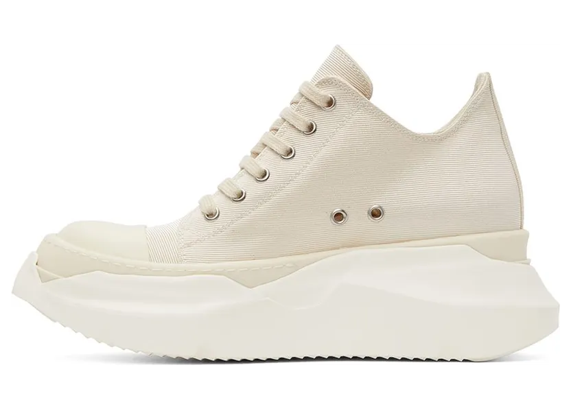 Rick Owens Drkshdw Off-White Cardboard Cotton Abstract Low Sneaker (DS02A3842 FC) (3)