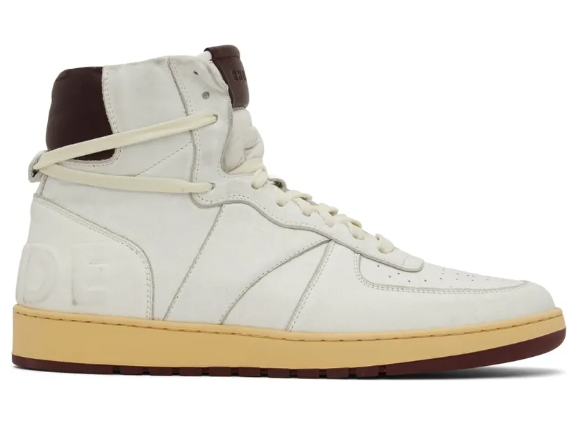 Rhude SSENSE Exclusive White Rhecess Sky Hi Sneakers (RHSS22FO07178500)