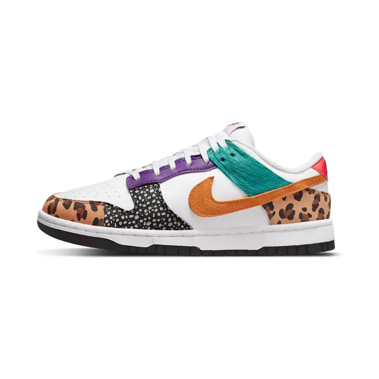 Nike Dunk Low Safari Mix (W) “White / Washed Teal / Electro Purple / Light Curry” (DN3866-100)