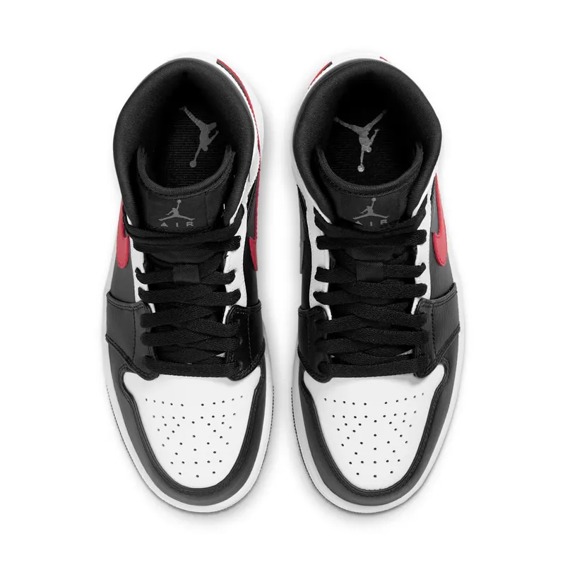 Jordan 1 Mid Black Chile Red White Black/Chile Red-White (554724-075)