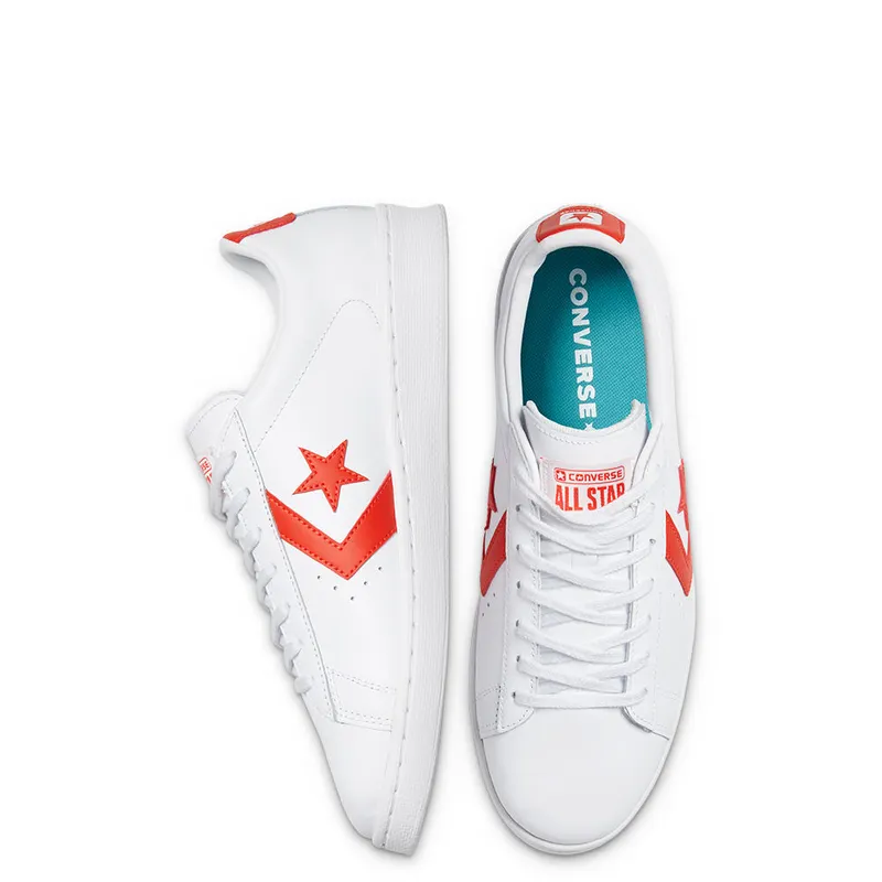 Converse Pro Leather Low Top White/bright Poppy/white (170756C)