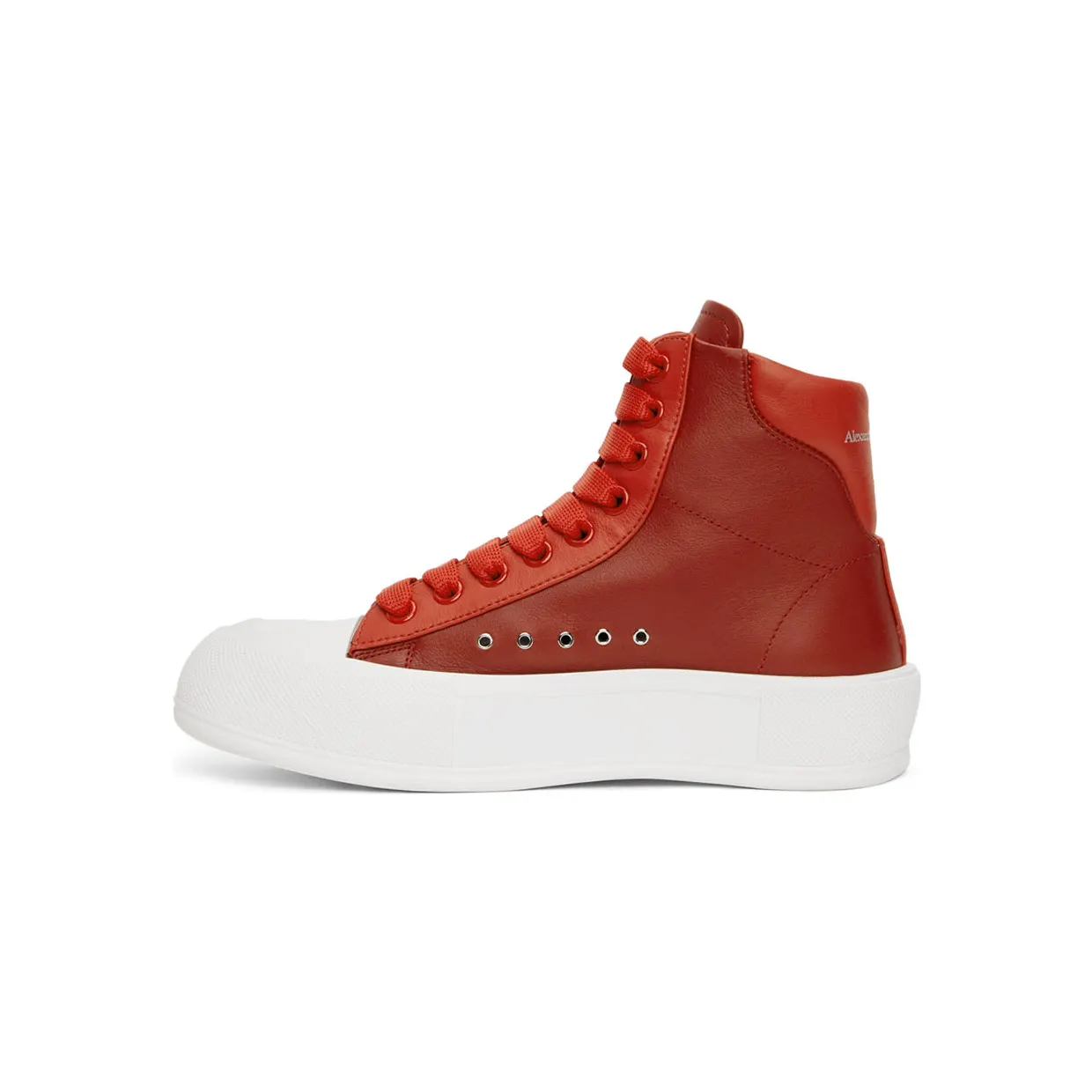 Alexander McQueen Khaki Deck Plimsoll High Sneakers (682401WIB64) (3)