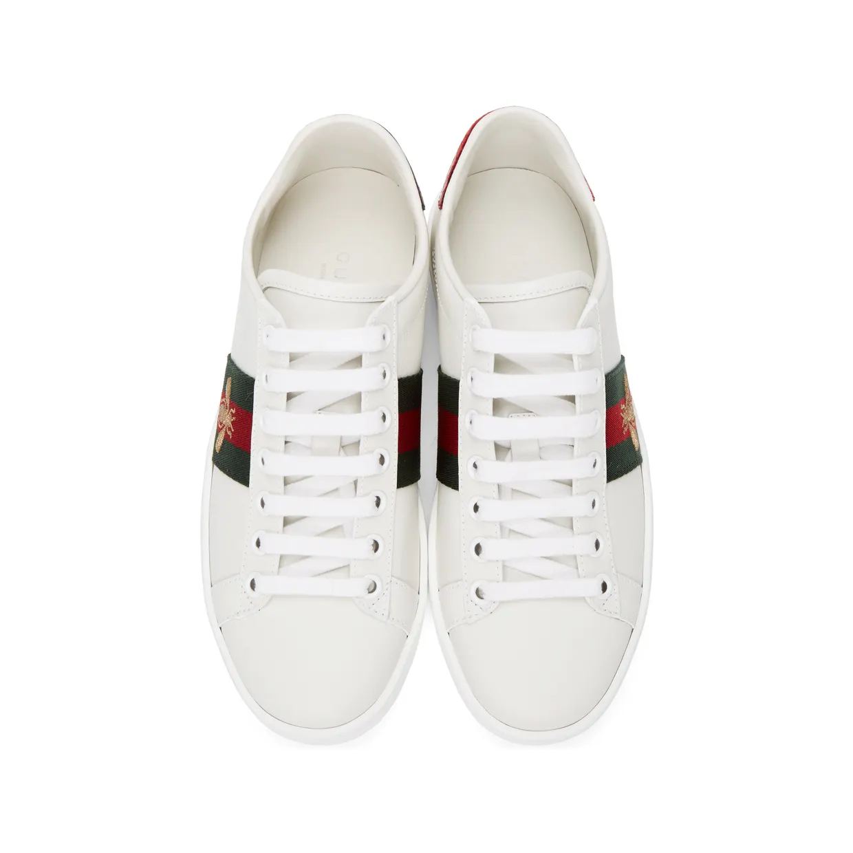 Gucci White Embroidered Bee Ace Sneakers (431942 02JP0) (5)