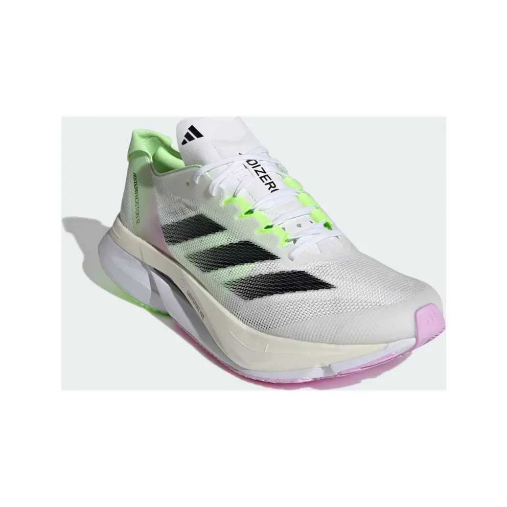 adidas Adizero Boston 12 Cloud White / Core Black / Green Spark (IG3321)