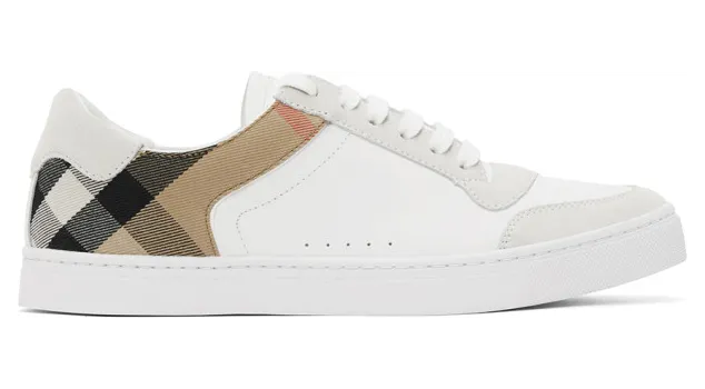 Burberry White Check Reeth Sneakers (8024125)