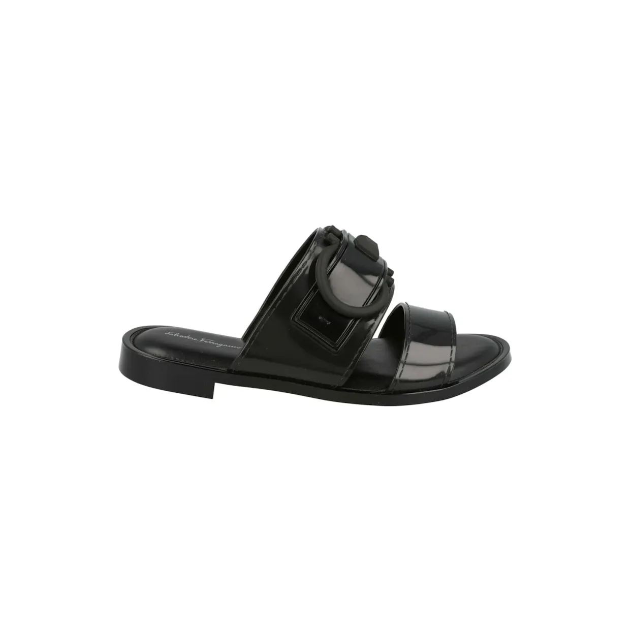 Ferragamo Taryn Logo Slides Black (035588-726355-1C)