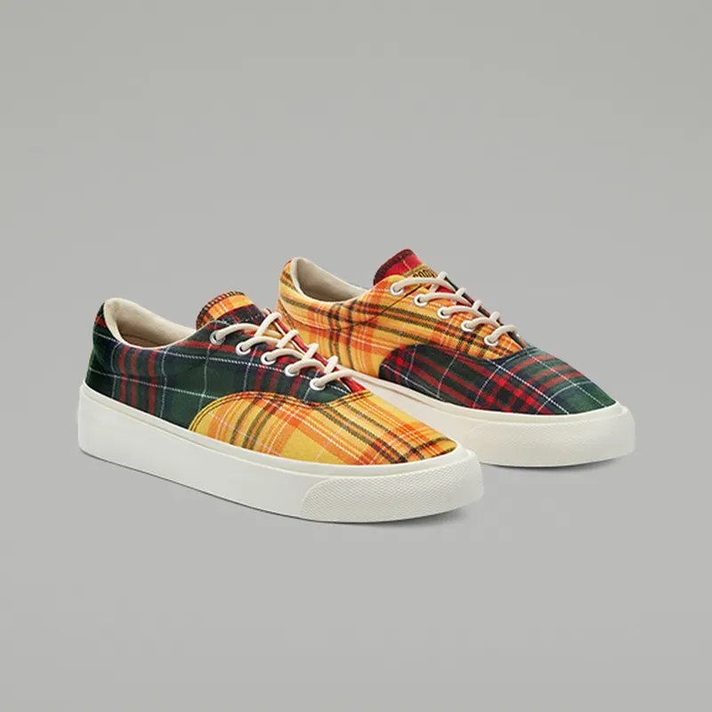 Converse Skid Grip Ox Twisted Plaid Egret/Multi-Egret (169218C)