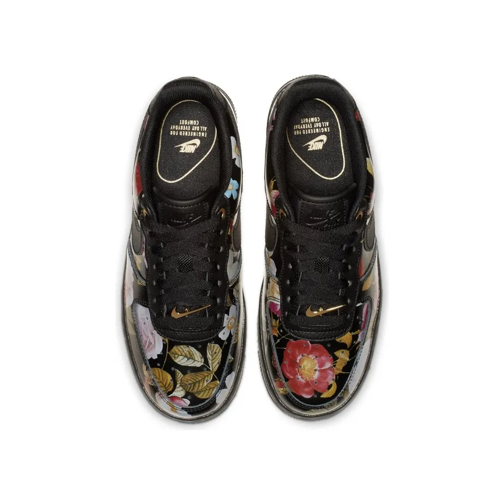 Nike Air Force 1 Low Black Floral (W) Black/Black-Black-Metallic Gold (AO1017-002)