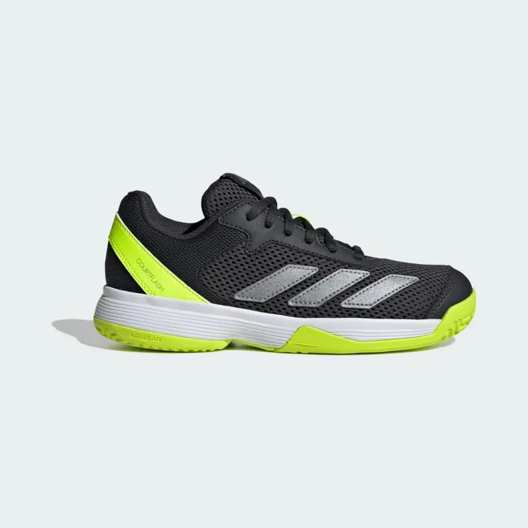Adidas Courtflash Tennis Kids Carbon / Iron Metallic / Lucid Lemon (JI2449)