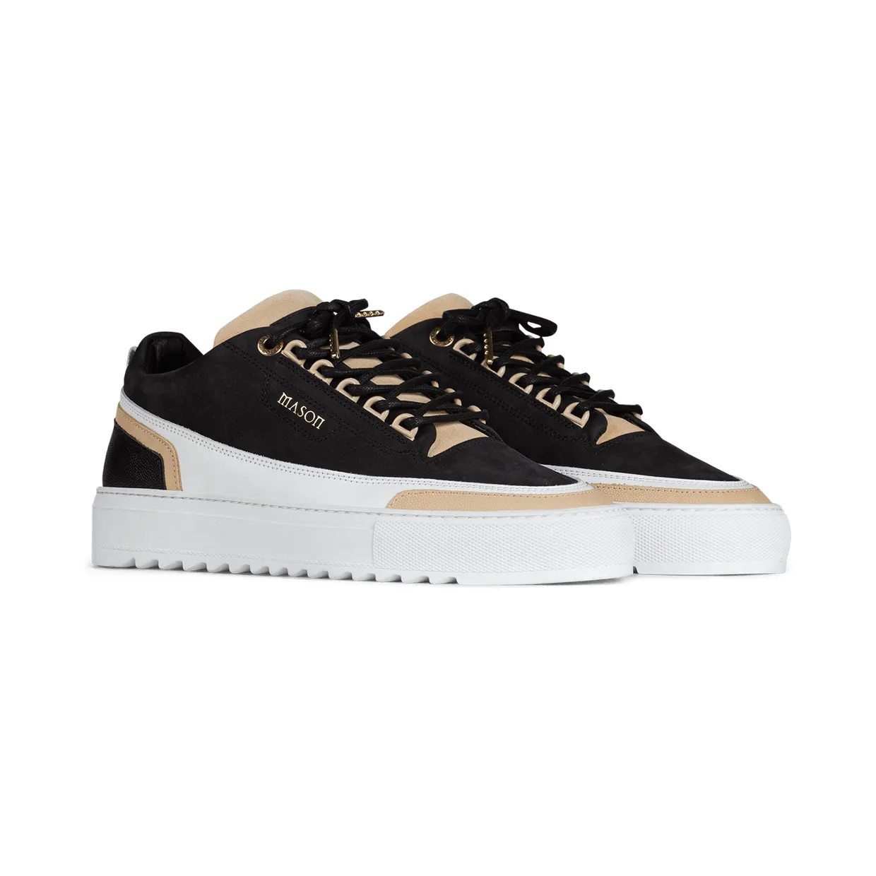 Mason Garments Firenze Nubuck/Leather – Black/Creme/White (FW20-2A)