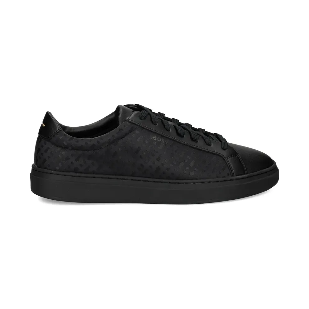 BOSS Leren with patroon – Black (5054869910253319)