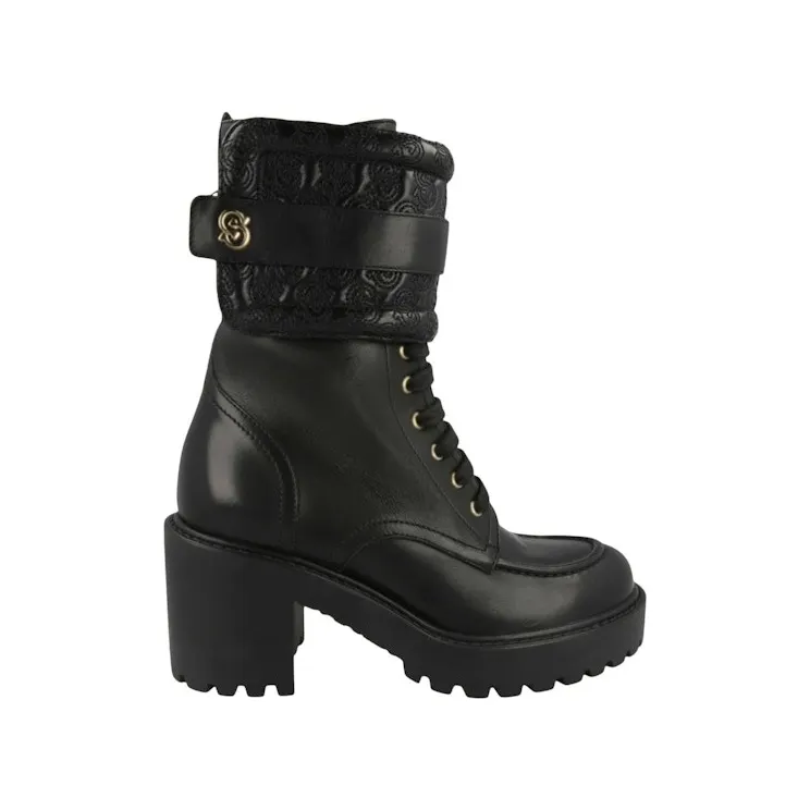 Ferragamo Shiraz Leather Combat Boots Black (01C009-745555-1C)