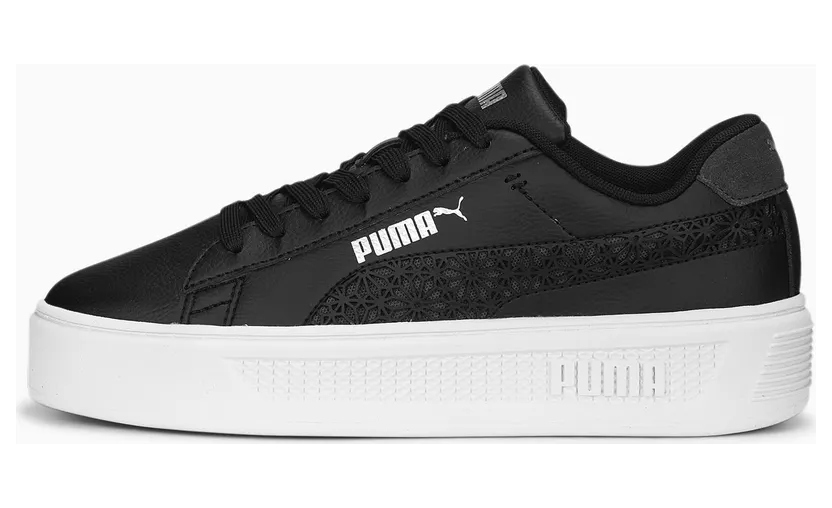 Puma Smash Platform V3 Laser Cut für Damen Schwarz/Grau/Silber (389403-02)