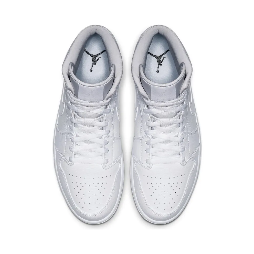 Air Jordan Nike AJ I 1 Mid Triple White (2019) (554724-129)