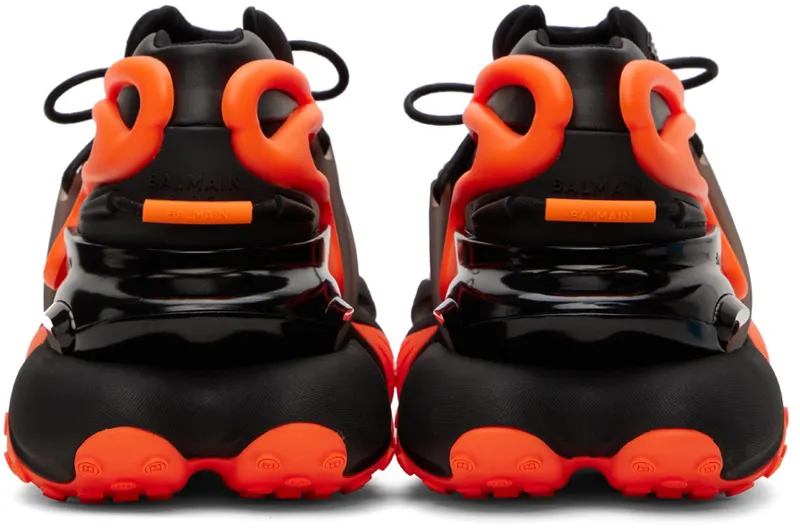 Balmain Black & Orange Unicorn Low-Top (YM1VJ309KNCA)