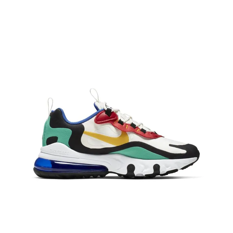 Nike Air Max 270 React Phantom Multi-Color (GS) Phantom/University Gold-University Red-Black-Kinetic Green-Hyper Royal (BQ0103-001)
