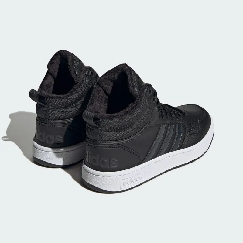 Adidas Hoops 3.0 Mid Lifestyle Basketball Classic Fur Lining Winterized Core Black / Carbon / Cloud White (GW6434)
