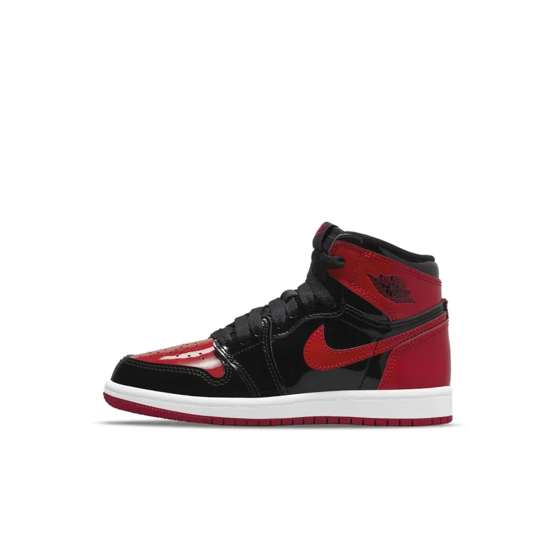 Air Jordan 1 Retro High OG Patent Bred (PS) – “Black / White-varsity Red” (AQ2664-063)