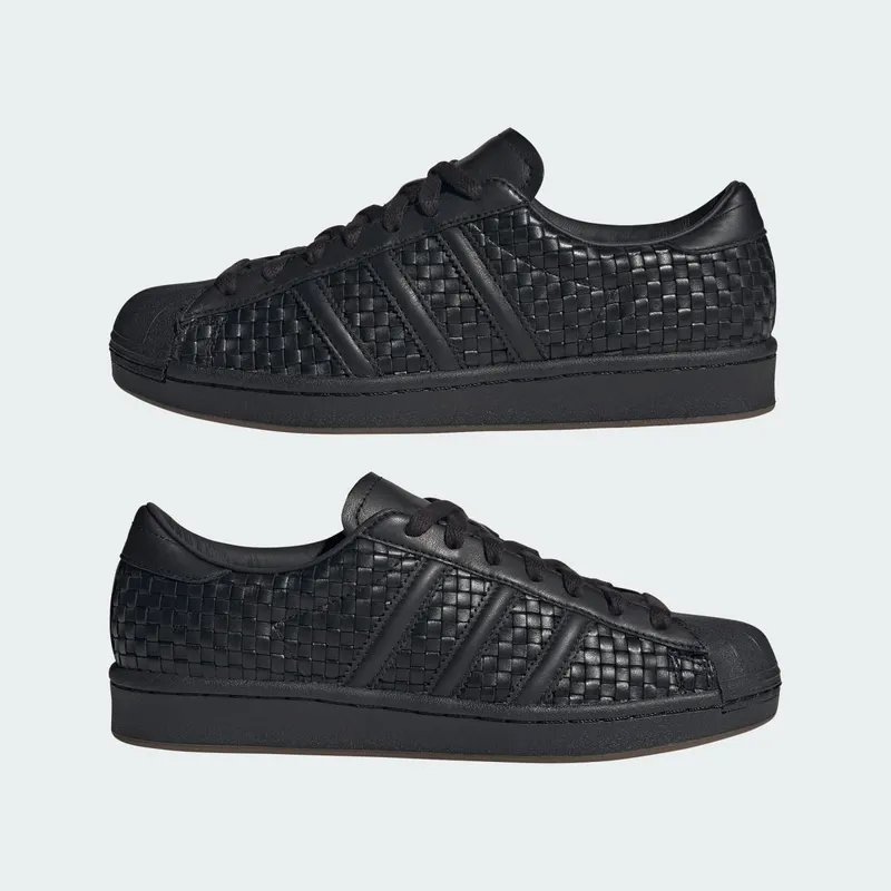 Adidas SUPERSTAR VINTAGE Shoes Core Black / Core Black / Blue (JR6002)