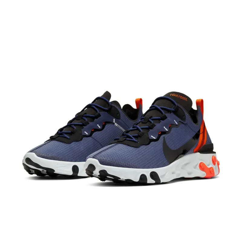 Nike React Element 55 SE Midnight Navy Total Orange Midnight Navy/Total Orange-Summit White-Black (CI3831-400)