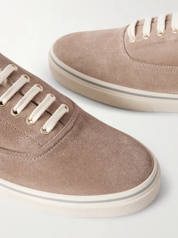 Brunello Cucinelli Suede Sneakers Beige (MZUPIGZ334) (4)