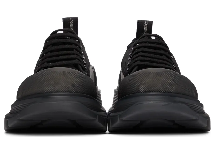 Alexander McQueen Black Floral Tread Slick Low Sneakers (662677W4Q32) (2)