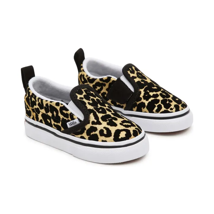 Vans Flocked Leopard Classic Slip-on Velcro Peuterschoenen Black (VN000UBSABS)