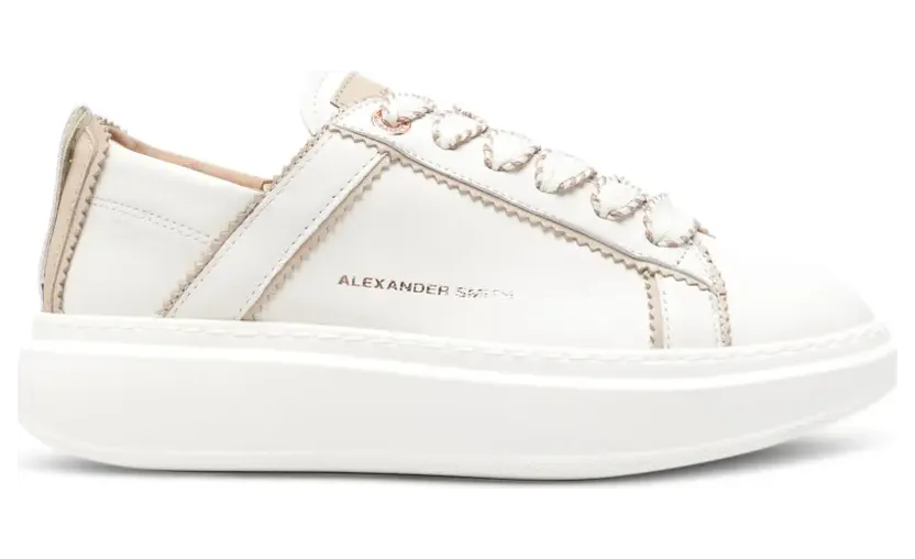 Alexander Smith Wembley Unlined leren sneakers met metallic detail – Wit (WBW0318WNU)